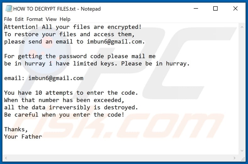 Greedyf*ckers ransomware text file (HOW TO DECRYPT FILES.txt)