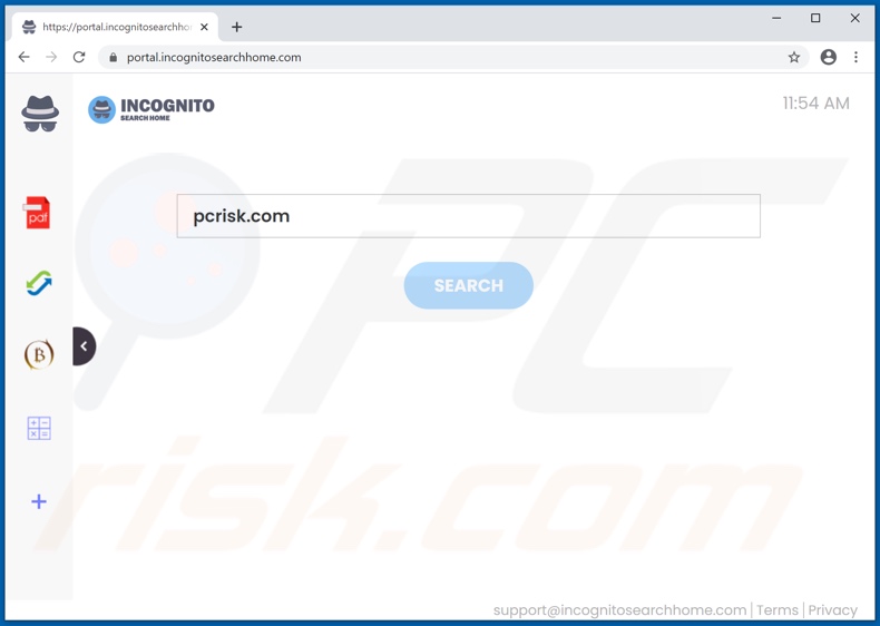 incognitosearchhome.com browser hijacker