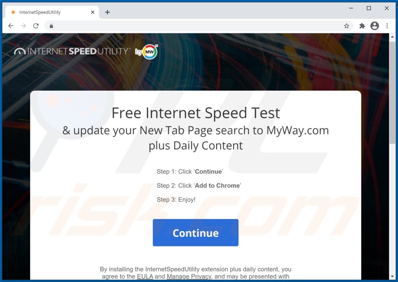 Website used to promote InternetSpeedUtility browser hijacker