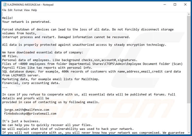 LAZPARKING decrypt instructions (!!LAZPARKING-MESSAGE.txt)