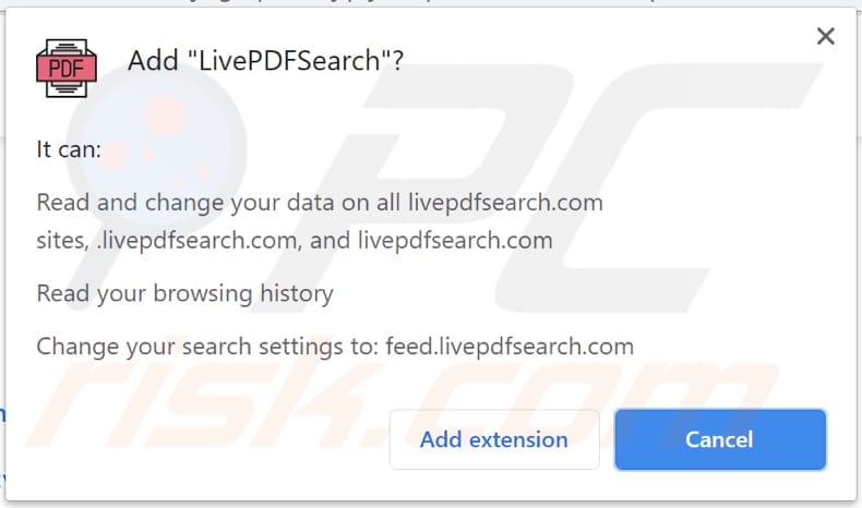 livepdfsearch browser hijacker notification