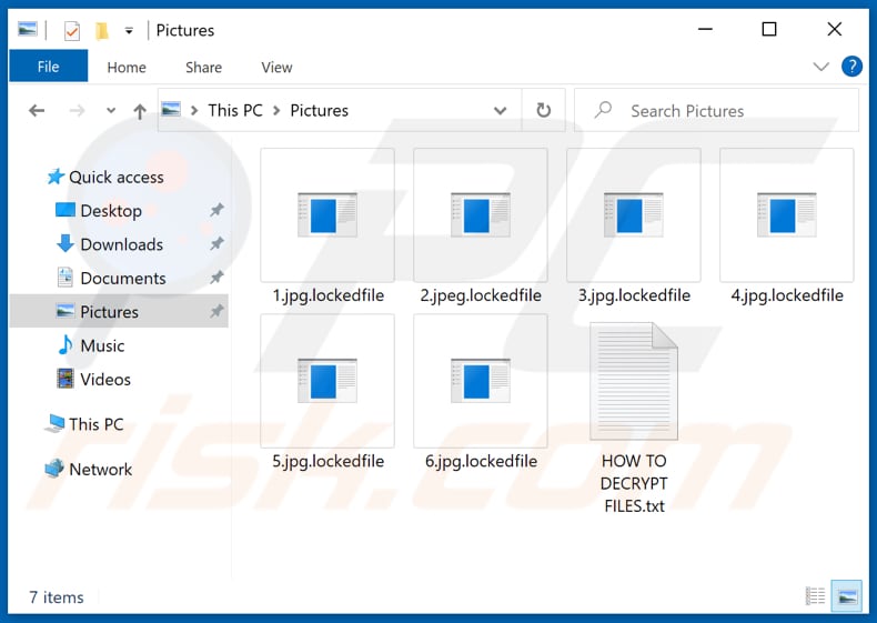 Files encrypted by Lockedfile ransomware (.lockedfile extension)