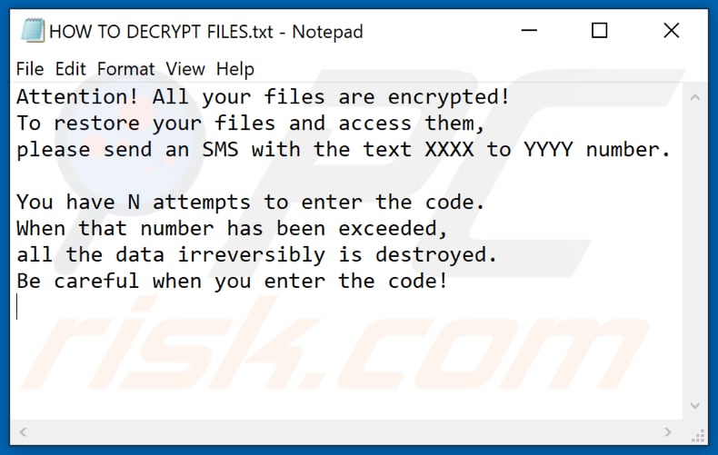 Lockedfile ransomware text file (HOW TO DECRYPT FILES.txt)