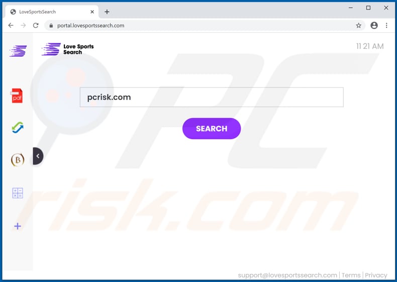 lovesportssearch.com browser hijacker