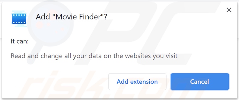 Movie Finder adware asking for permissions
