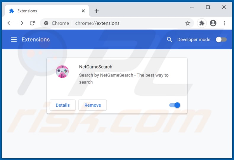 Removing netgamesearch.com related Google Chrome extensions