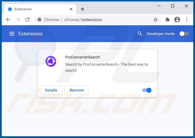 Removing proconvertersearch.com related Google Chrome extensions