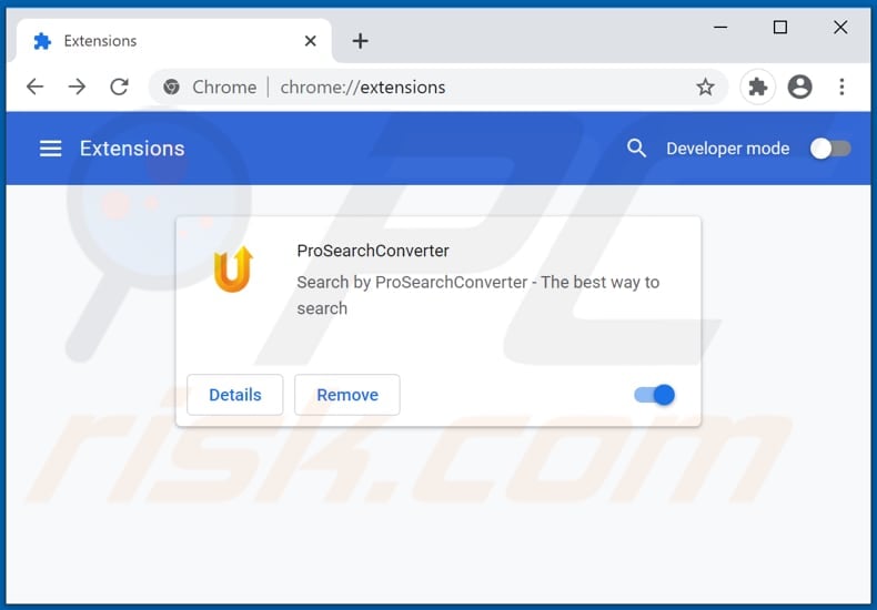 Removing prosearchconverter.com related Google Chrome extensions