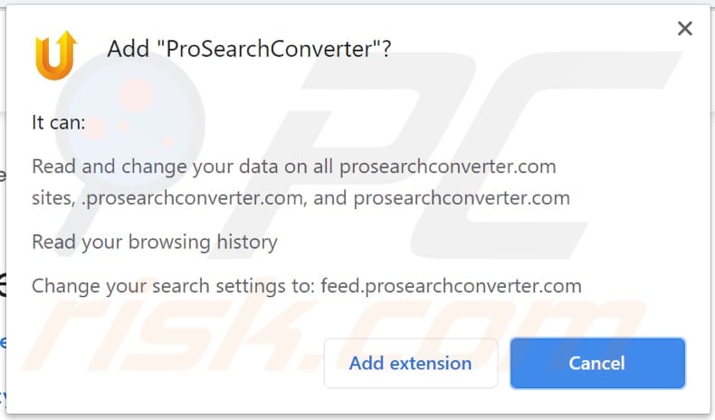 prosearchconverter browser hijacker notification
