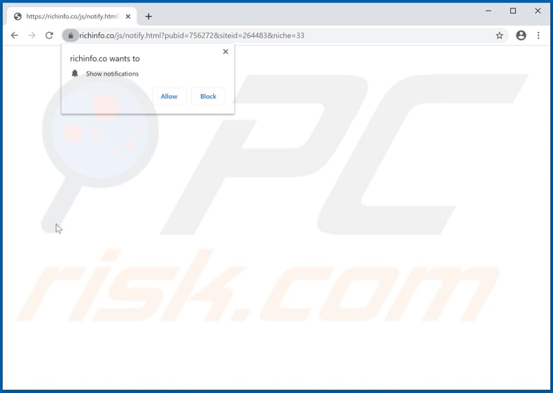 richinfo[.]co pop-up redirects