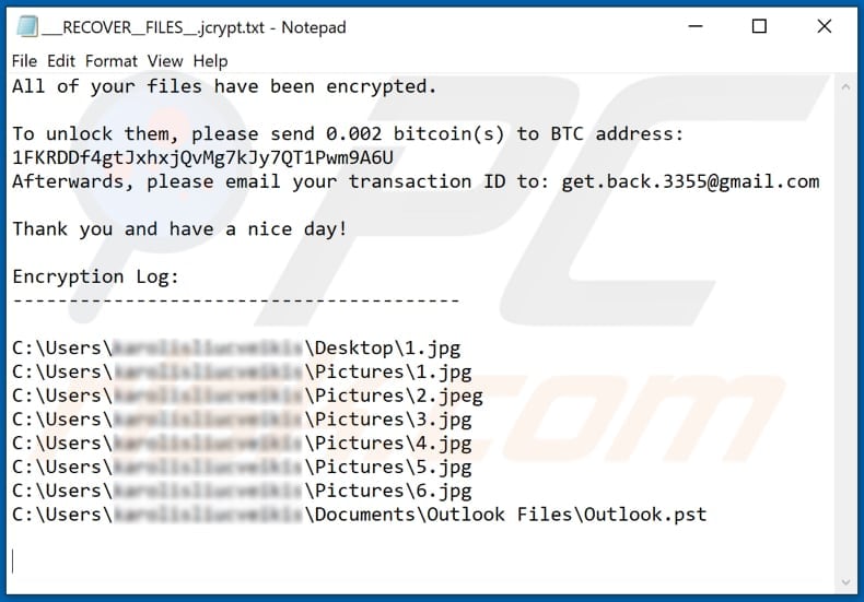 RIP lmao ransomware text file (___RECOVER__FILES__.jcrypt.txt)