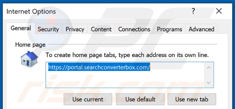 Removing searchconverterbox.com from Internet Explorer homepage