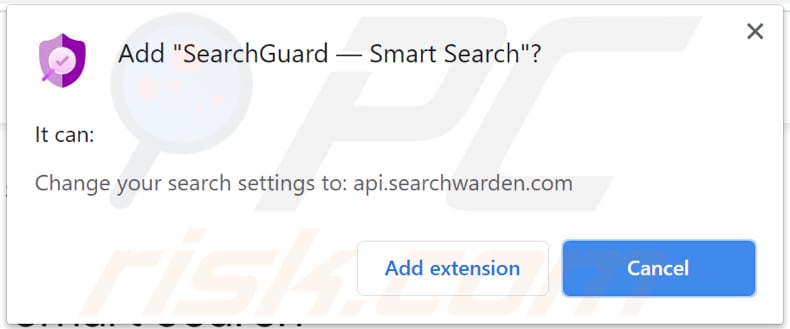 searchguard smart search browser hijacker notification