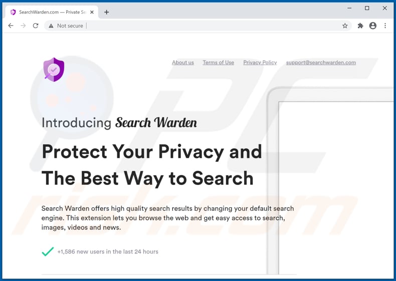 Website used to promote SearchGuard — Smart Search browser hijacker