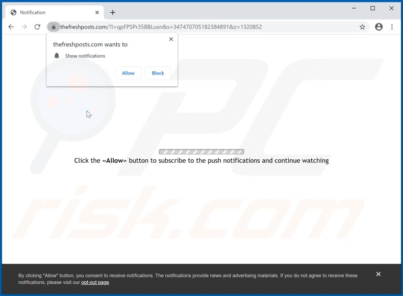 thefreshposts[.]com pop-up redirects