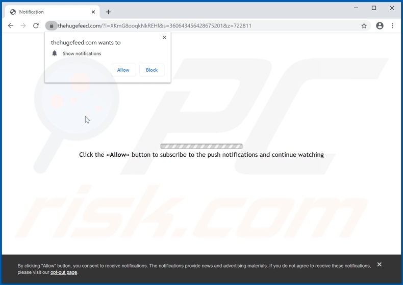 thehugefeed[.]com pop-up redirects