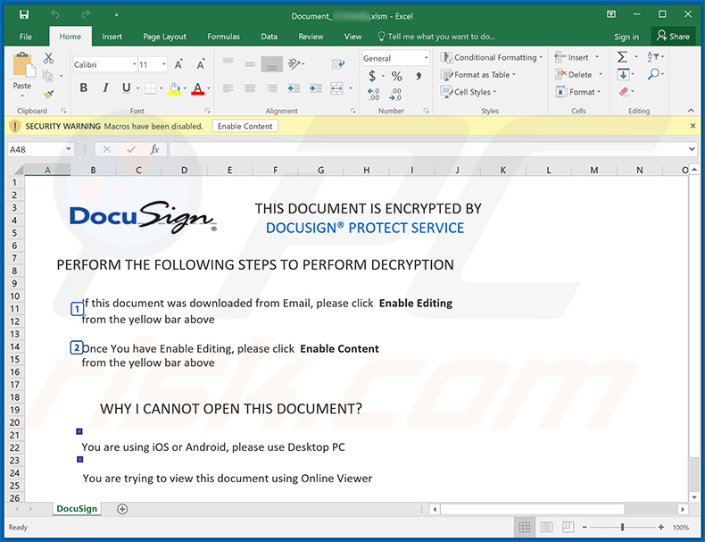 Malicious MS Excel document used to spread TrickBot trojan (2020-12-31)