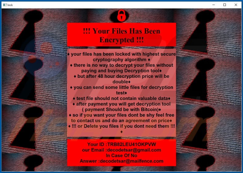 Tsar decrypt instructions (!INFO.HTA)