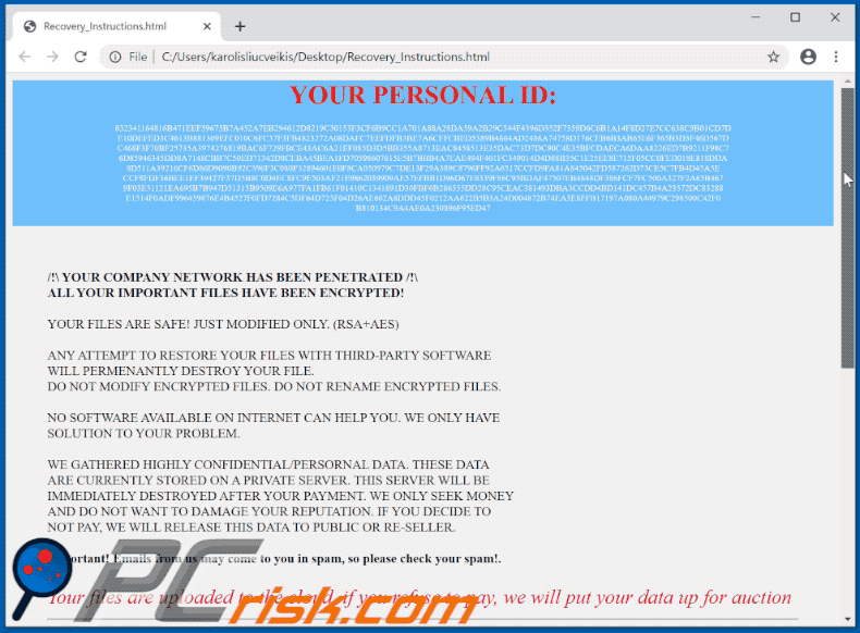 Ukk1 ransomware note appearance (GIF)