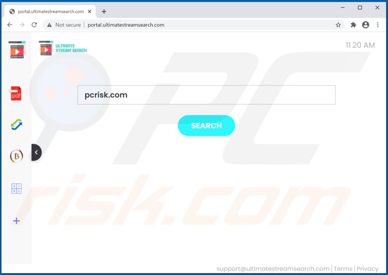 ultimatestreamsearch.com browser hijacker