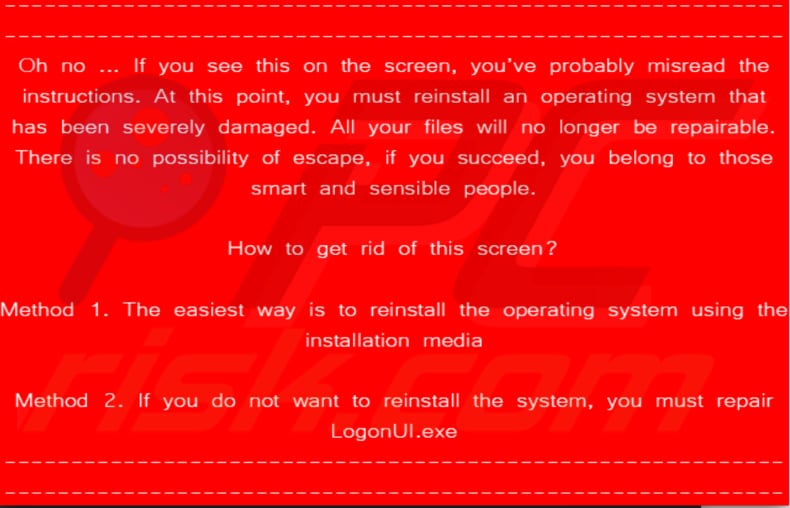 wormlocker ransomware screen displayed after entering key