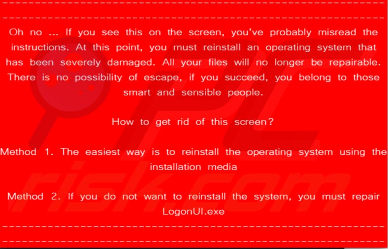wormlocker ransomware screen displayed after entering key