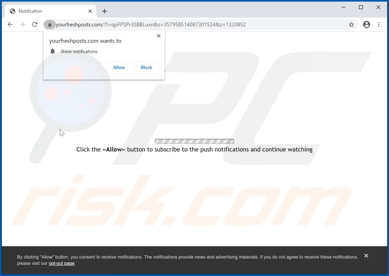 yourfreshposts[.]com pop-up redirects