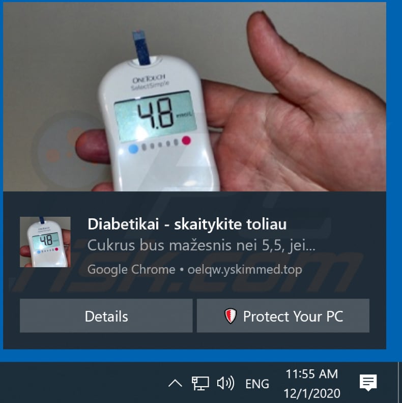 yskimmed.top ads notification