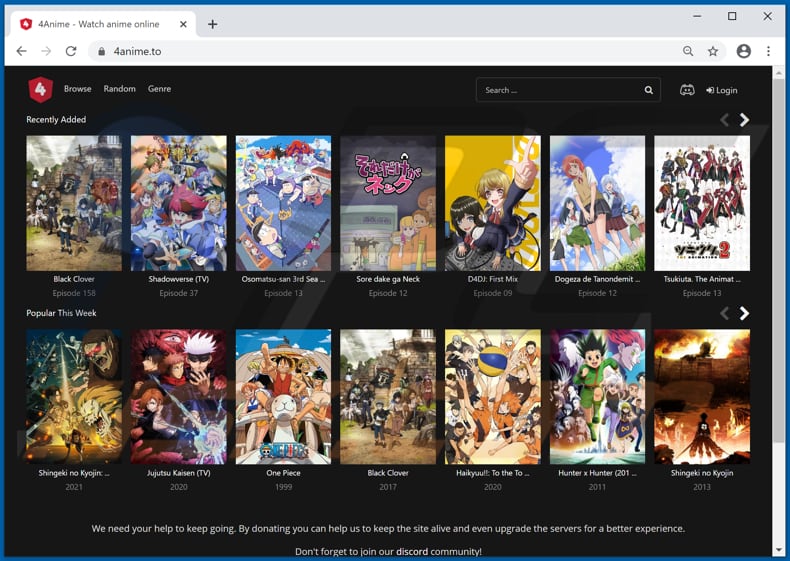 4anime[.]to pop-up redirects
