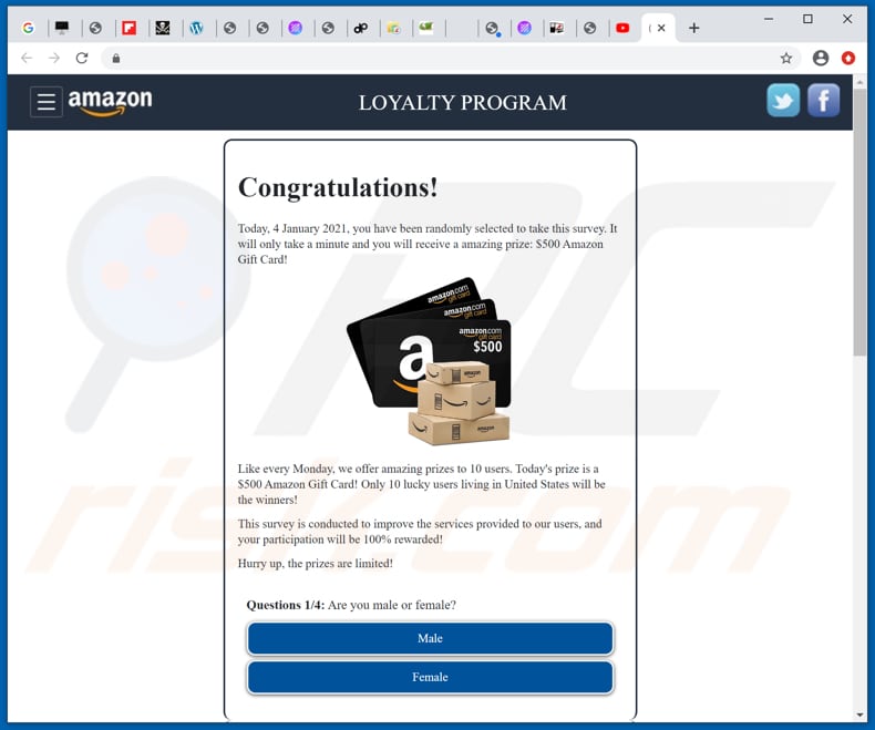 $500 Amazon Gift Card! scam