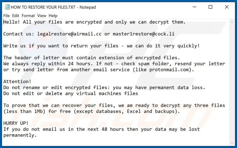 Aulmhwpbpzi decrypt instructions (HOW TO RESTORE YOUR FILES.TXT)