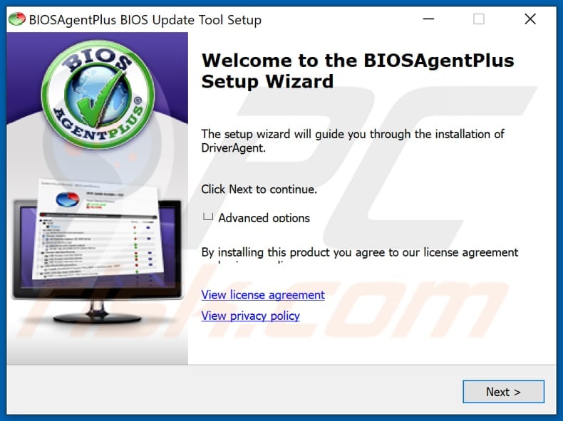 BIOSAgentPlus PUA installation setup