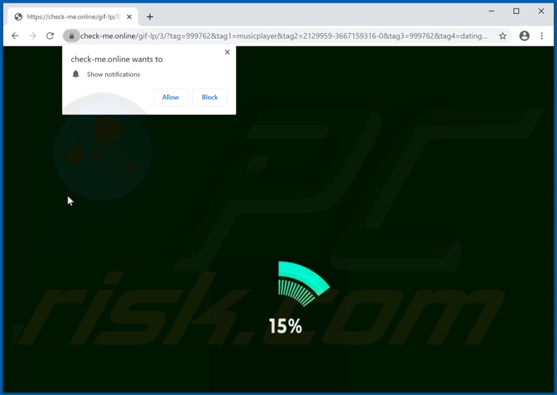 check-me[.]online pop-up redirects