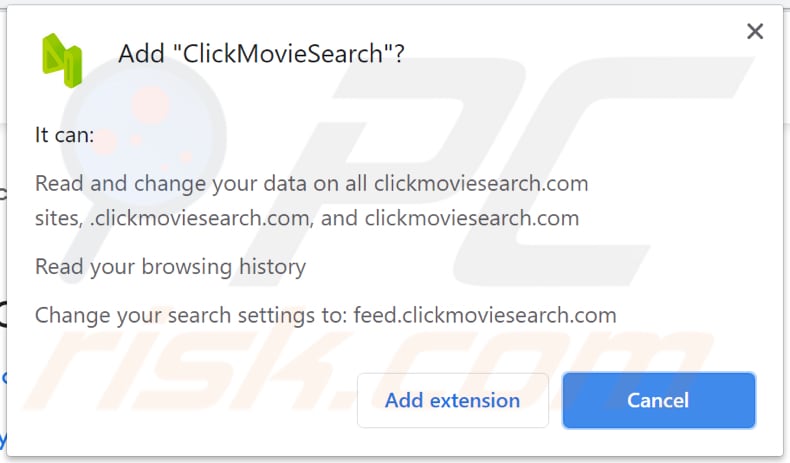 clickmoviesearch browser hijacker notification
