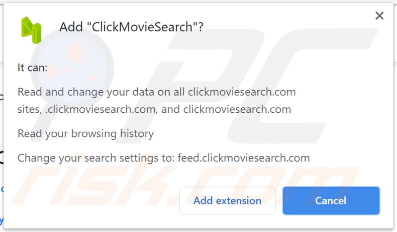 clickmoviesearch browser hijacker notification