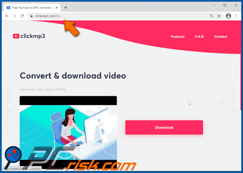 clickmp3.com ads redirects to download page for anymoviesearch browser hijacker