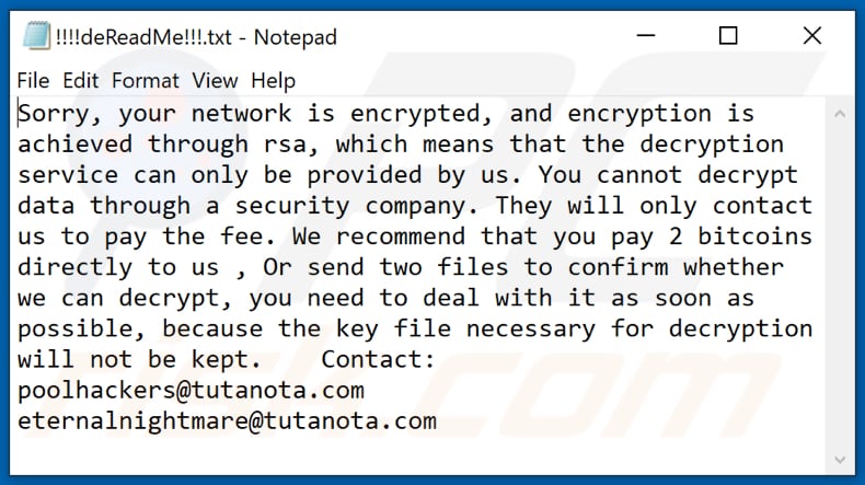 cring ransomware ransom note second variant (!!!!deReadMe!!!.txt)