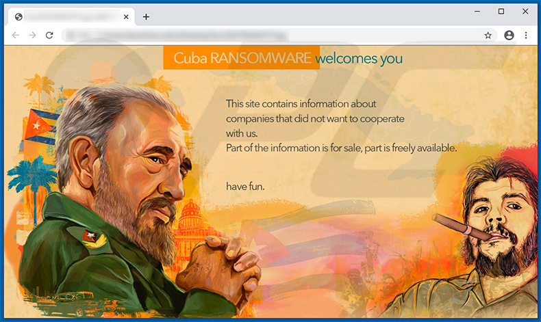 Cuba ransomware data leakage site