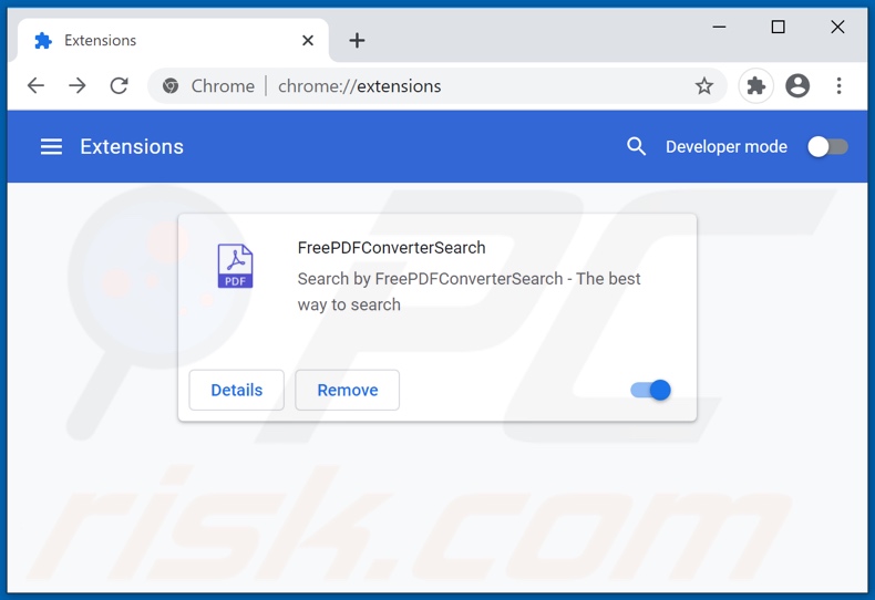 Removing freepdfconvertersearch.com related Google Chrome extensions