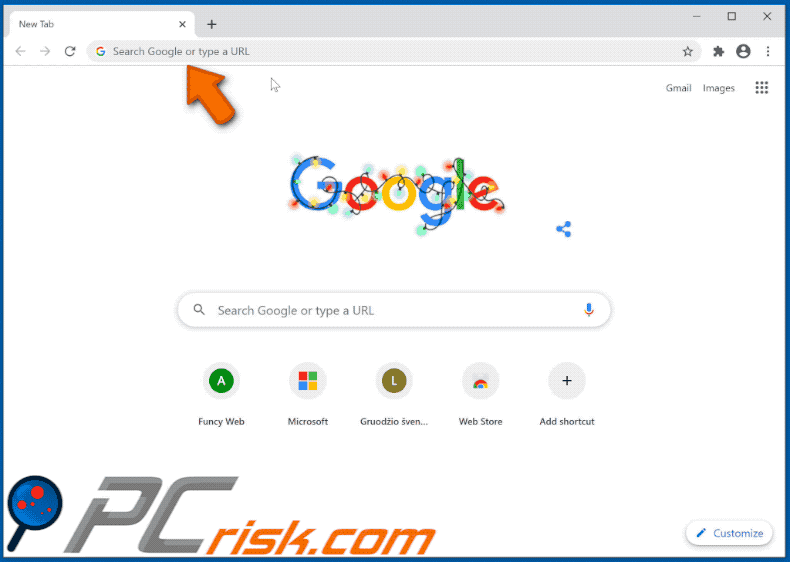 funcy web browser hijacker quicknewtab.com redirects to google.com