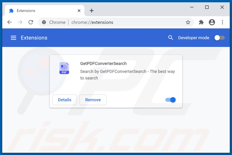Removing getpdfconvertersearch.com related Google Chrome extensions