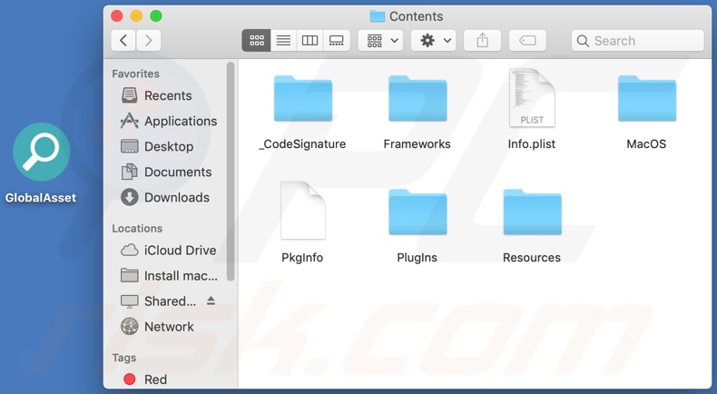 GlobalAsset adware install folder