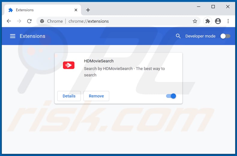 Removing hdmoviesearch.com related Google Chrome extensions