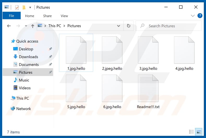 Files encrypted by Hello (WickrMe) ransomware (.hello extension)