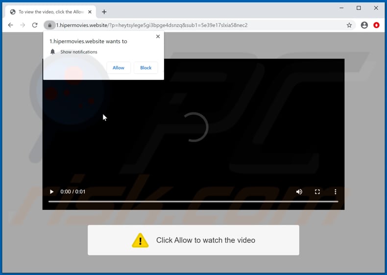 hipermovies[.]website pop-up redirects