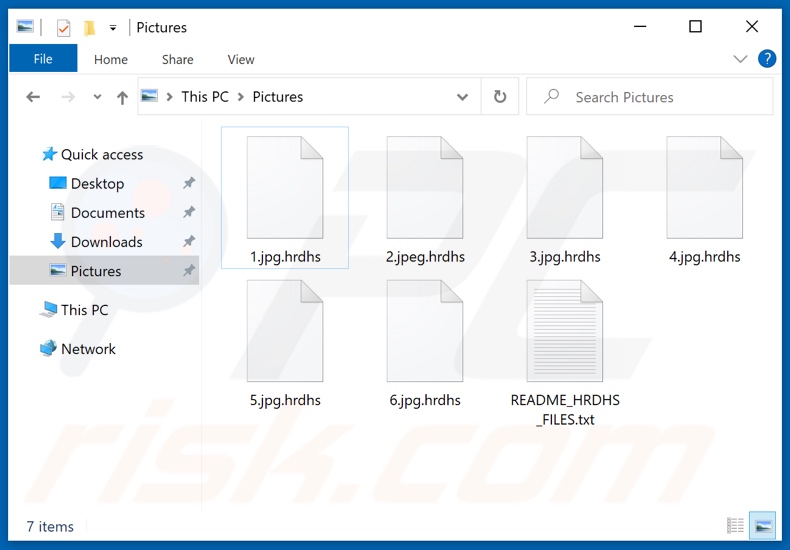Files encrypted by Hrdhs ransomware (.hrdhs extension)