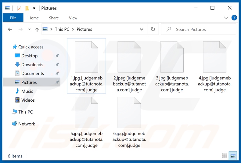 Files encrypted by Judge ransomware (.judge extension)