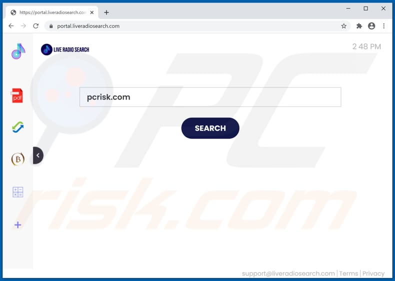 liveradiosearch.com browser hijacker