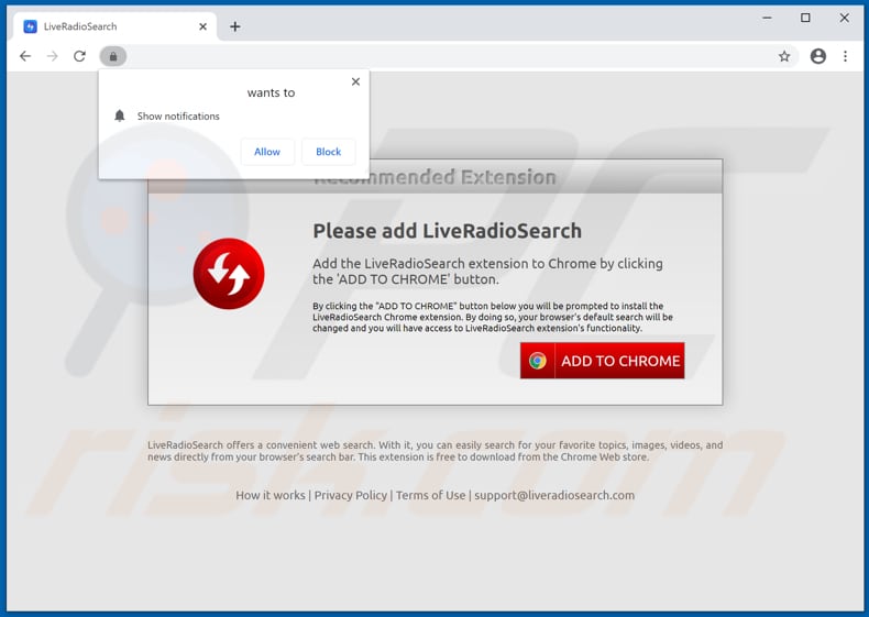 liveradiosearch browser hijacker promoter 2