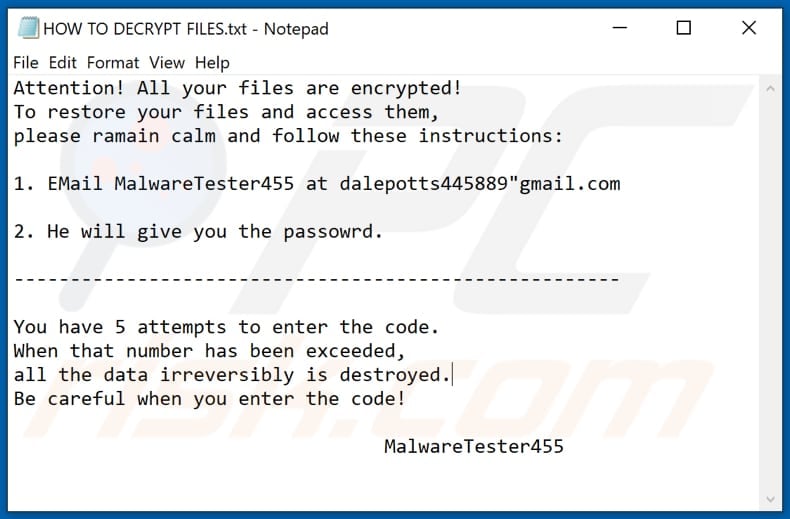 LOCKED ransomware text file (HOW TO DECRYPT FILES.txt)